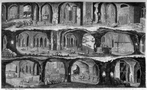 Udsigt over underjordiske arbejder i saltminerne i Wieliczka, Galicien. I "" Les wonders de l