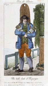 Vandrende købmand af aspargesstøvler - i “” Cris de Paris””, deb. 19. århundrede af Unknown artist