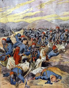 Krigen 1914 - 1918: Afrikanske ryttere fra den franske kolonihær i klitterne i Flandern. 1914. af Unknown Artist