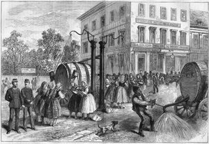 Vandsystem i gaderne i Wien, Østrig i 1873. af Unknown artist