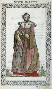 Woman picarde - i "" Habits et effigies"" af Jean Sulperius af Unknown artist