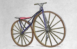 Velociped model af træ. Pierre Michaux, opfandt pedalen i begyndelsen af 1860