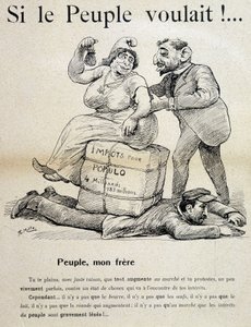Arbejder knust af "skatter for populo"" - tegneserie, slutningen af det 19. århundrede af Unknown artist