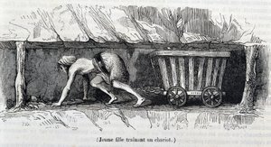 Ung pige, der arbejder i kulminerne i England af Unknown artist