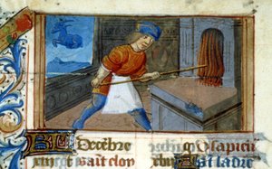 Stjernetegn Stenbuk og bager i sin ovn - miniature middelalder (ref.: 137, 051v) - Anmod om tilladelse fra det kommunale bibliotek i Toulouse (tlf.: 05 62 27 66 66) af Unknown artist
