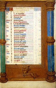 Stjernetegn Skytten og november måneds helgener - miniature middelalder (ref.: 135, 006r): anmodning om tilladelse fra Toulouses kommunale bibliotek (tlf.: 05 62 27 66 66) af Unknown artist