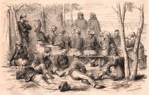Zouave-gruppen hviler sig i Chalons-lejren af Unknown