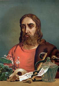 portræt af Claudius Galenus (Claudius Galenus eller Claudius Galenus eller Claudius Galenus eller Galenus, v. 131 - v. 201), græsk læge. efter "Science and its Men" af Louis Figuier. Barcelona 1881 af Unknown artist