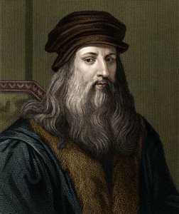 portræt af Leonard de Vinci (1452-1519) (Leonardo da Vinci), italiensk maler. af Unknown artist