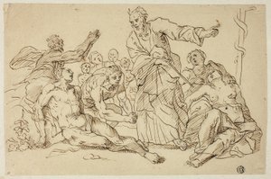 Moses og slangen af messing af Unknown Italian