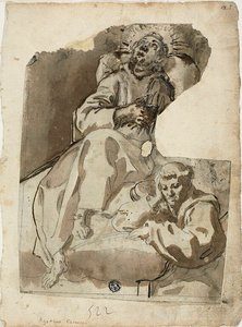 En helgens død af Unknown Sienese