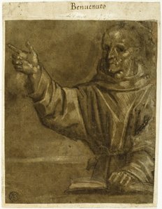 Sankt Bernardino af Siena prædiker fra en åben bog af Unknown Sienese