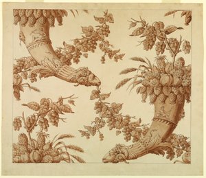 Tegning, tegneserie til silkedamask:, 1800-1815