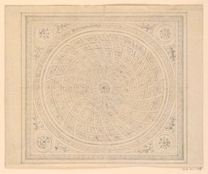 Tegning, loftsdesign, 1815-22 af Unknown artistUnknown artist