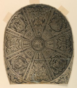 Tegning, loftsdesign: Dekoration til teater, ca. 1790 af Unknown artistUnknown artist