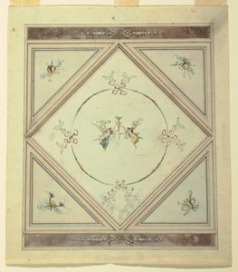 Tegning, loft i et soveværelse, 1820-23 af Unknown artistUnknown artist
