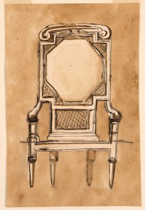 Tegning, stol, 1780-1790 af Unknown artistUnknown artist