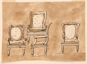 Tegning, Stole, 1780-90 af Unknown artistUnknown artist