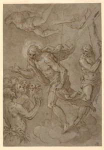 Tegning, Kristus i Limbo, 1625-1628 af Unknown artistUnknown artist