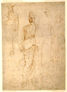 Tegning, Klassiske figurer, ca. 1550 af Unknown artistUnknown artist