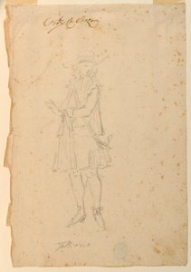 Tegning, kostumedesign: En verdensmand til en ballet, ca. 1720 af Unknown artistUnknown artist