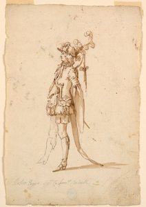 Tegning, kostumedesign: En side til en ballet, ca. 1720 af Unknown artistUnknown artist