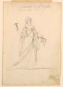 Tegning, kostumedesign: Musik til en ballet, ca. 1720 af Unknown artistUnknown artist