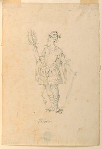 Tegning, kostumedesign: Valor til en ballet, ca. 1720 af Unknown artistUnknown artist