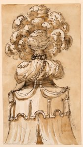 Tegning, opkragning af en baldakin, ca. 1790 af Unknown artistUnknown artist