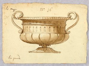 Tegning, design til en skål, 1780-1820 af Unknown artistUnknown artist