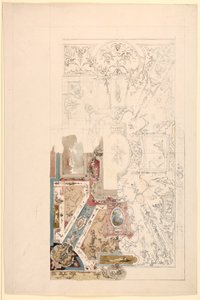 Tegning, Design til et loft, 1750-1800 af Unknown artistUnknown artist