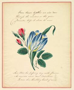 Lykønskningskort, "Derfra vil vi sammen elske ...", ca. 1819 af Unknown artistUnknown artist