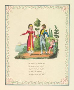 Lykønskningskort, "Bliv på land, - åh, bliv hos mig ...", ca. 1821 af Unknown artistUnknown artist