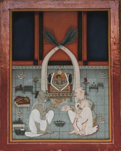 Maharao Kishor Singh af Kota fejrer en religiøs festival af Unknown artistUnknown artist