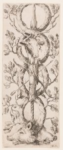 Tryk, Ornamenter eller grotesker (Grotesk ornament), ca. 1653 af Unknown artistUnknown artist