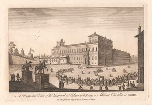 En perspektivisk udsigt over quirinalen eller pavens palads på Mount Cavalle i Rom af Unknown artist