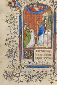 En præst, der fejrer messe blandt tilbedere af Unknown artist