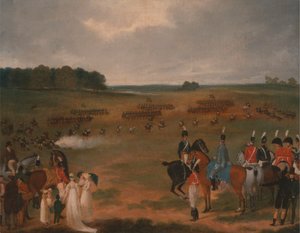 En anmeldelse af Londons frivillige kavaleri og flyvende artilleri i Hyde Park i 1804 af Unknown artist