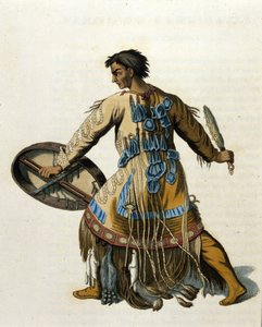 En sibirisk shaman. 1800-tals gravering. af Unknown artist