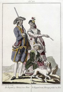 En spanier og en maurer føder en alvin - gravering af Unknown artist