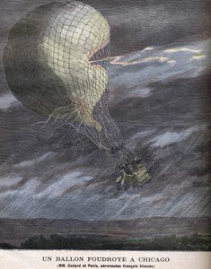 En ballon ramte mod Chicago Louis Godard Jr. (1858-1933) og Panis blev såret LØRDAG den 25. juli af Unknown artist