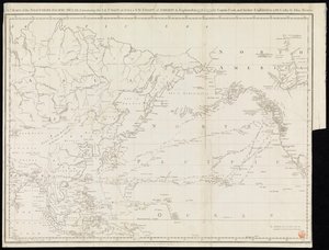 Et kort over det nordlige Stillehav indeholdende Asiens NØ-kyst og Amerikas NV-kyst udforsket i 1778 og 1779 af kaptajn Cook og yderligere udforsket i 1788 og 1789 af John Meares (tryk) af Unknown artist