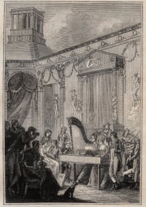 En koncert med Pierre-Jean Garat (Pierre Jean) 1762-1823 musiker og barytonsanger fra francais af Unknown artist