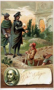 En scene af "Hamlet" af William Shakespeare - chromo. slutningen af det 19. århundrede af Unknown artist