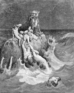 En scene af syndfloden, 1. Mosebog af Unknown artist