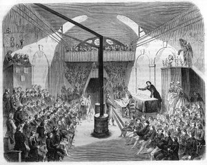 En session i Jacobins klub under revolutionen i 1789. Indgravering af 1844. af Unknown artist