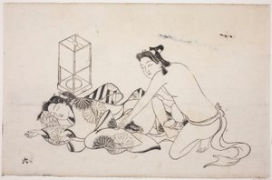 Et ark fra et shunga-album af Unknown artist