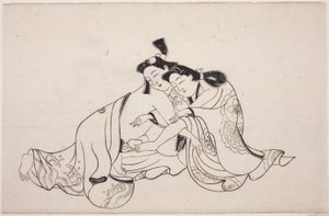 Et ark fra et shunga-album af Unknown artist