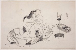 Et ark fra et shunga-album af Unknown artist