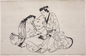 Et ark fra et shunga-album af Unknown artist